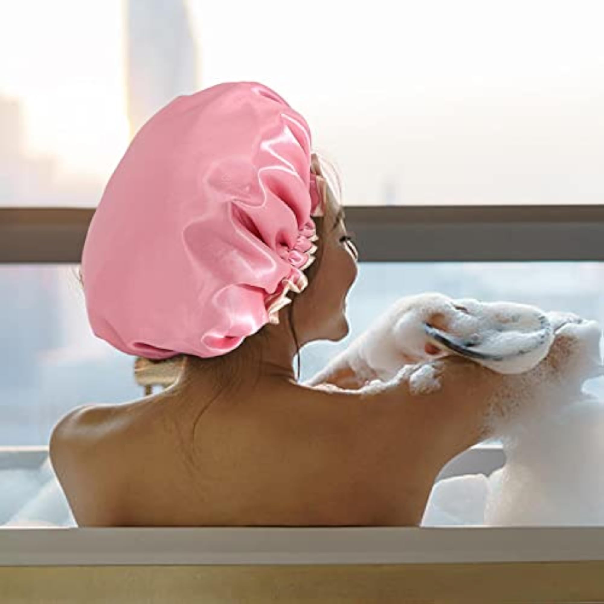 Reusable Waterproof Shower Cap for Salon Use